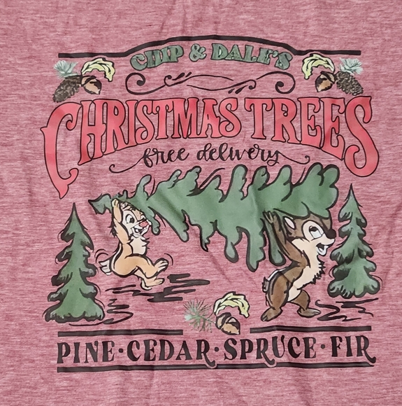 NEW! DISNEY INSPIRED CHIP & DALE CHRISTMAS GRAPHIC TEE - Picture 2 of 2